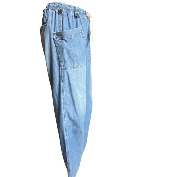 W.A.Y/Wonderful and Young Wide Leg Drawstring Waist Blue Jeans Sz S #134Q - Picture 3 of 7